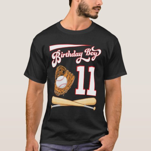 Happy Birthday Baseball Player Boy 11 Years Old To T_Shirt
