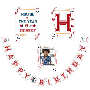 Happy Birthday Basetball Bunting Flags