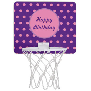 Happy Birthday Basketball Hoop (Purple & Pink)