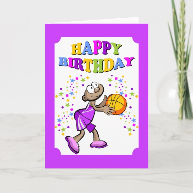 Happy birthday, basketball player card (Front)
