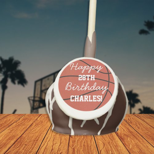 Happy Birthday Basketball Theme Cake Pops