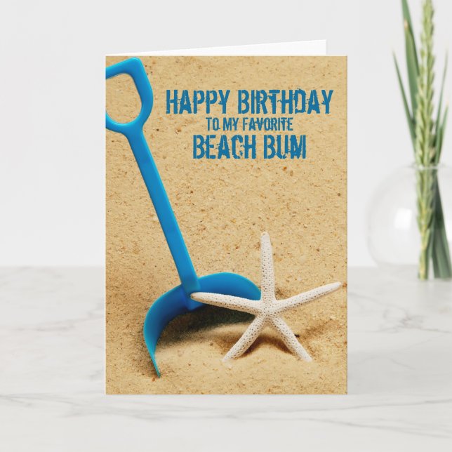 Happy Birthday Beach Bum Card (Front)