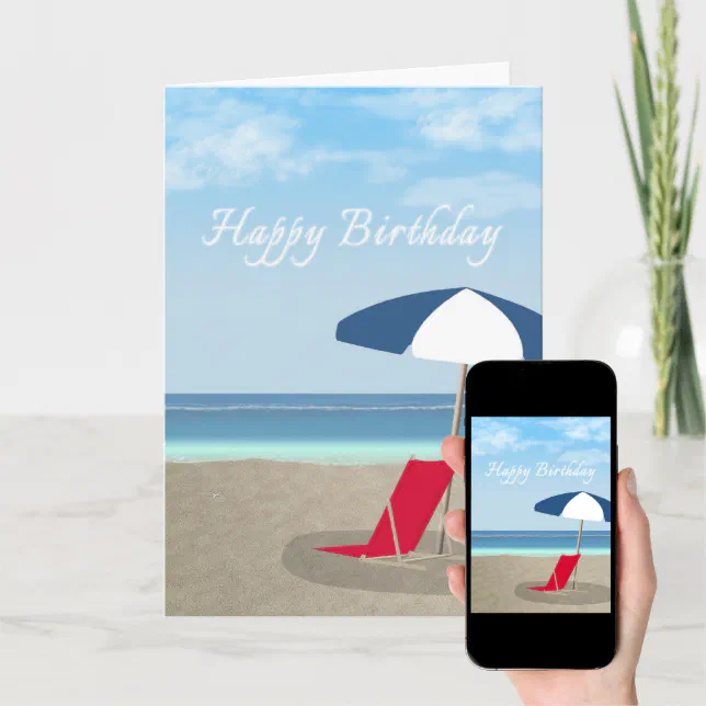 Happy Birthday Beach Card Zazzle