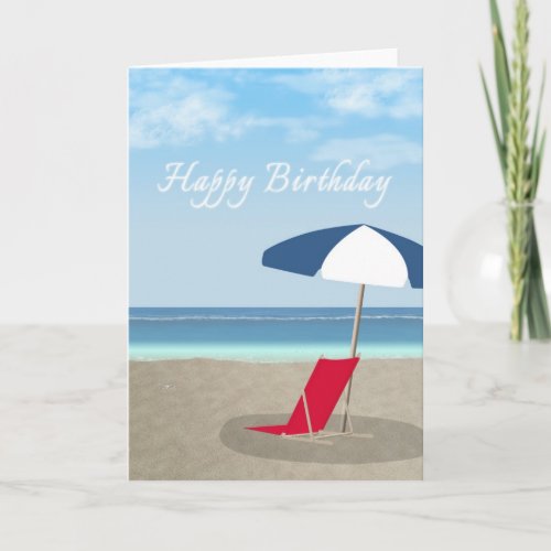Happy birthday beach card