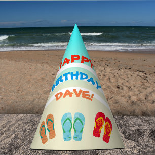 Happy Birthday Beach Party Custom  Party Hat