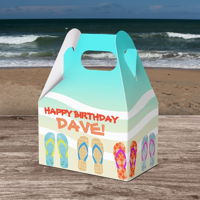 Happy Birthday Beach Party Personalized Favor Boxes (Creator Uploaded)