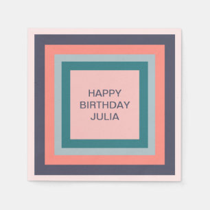 Happy Birthday, Beachy Color Palette Squares Napkins