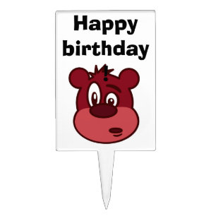 "HAPPY BIRTHDAY" BEAR CAKE TOPPER