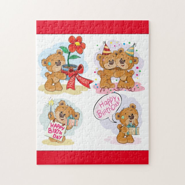 Happy Birthday Bear Jigsaw Puzzle (Vertical)