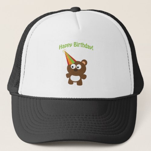Happy Birthday Bear Trucker Hat