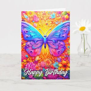 Happy Birthday   Beautiful Artistic Butterfly Card
