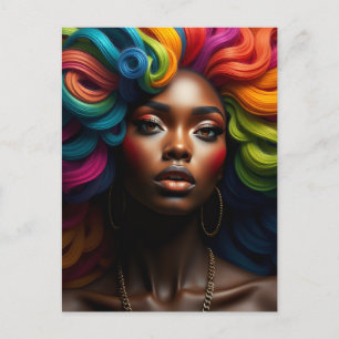 Happy birthday beautiful black woman sista queen postcard