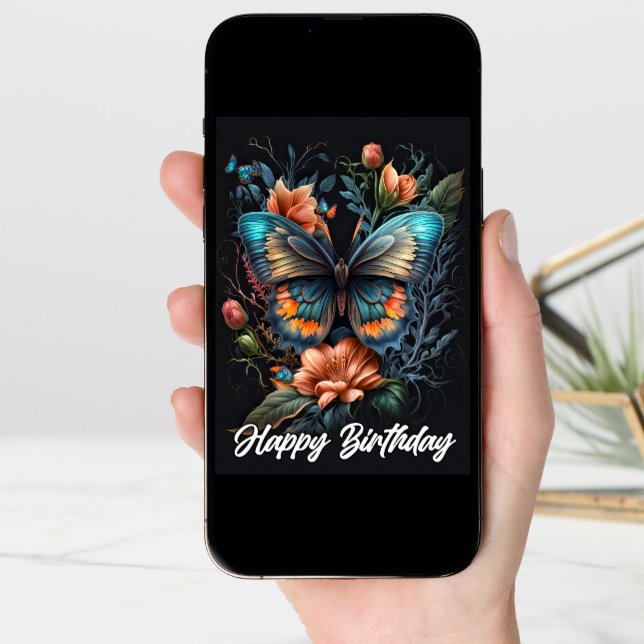 Happy Birthday | Beautiful Butterfly Card (Front Digital)