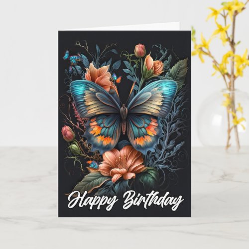 Happy Birthday  Beautiful Butterfly Card
