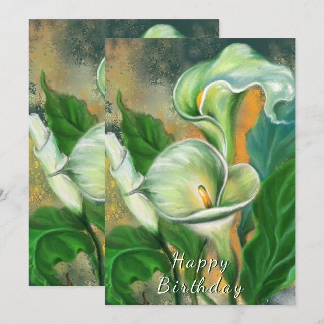 Happy Birthday - Beautiful Calla Lily Flower (Front/Back)