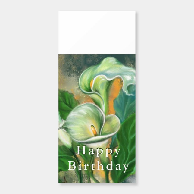 Happy Birthday - Beautiful Calla Lily Flower Hershey's Miniatures (Sticker)