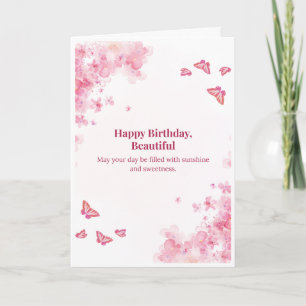 Happy Birthday Beautiful Cherry Blossom Card