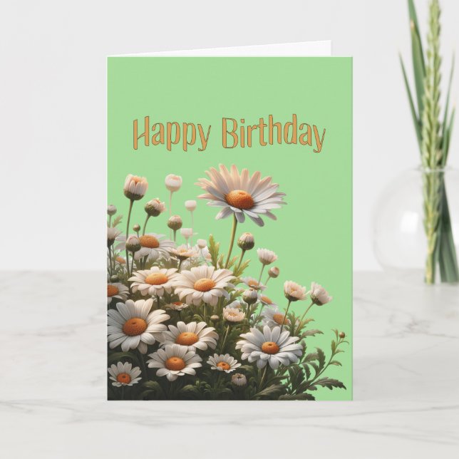 Happy Birthday Beautiful Daisies Card (Front)