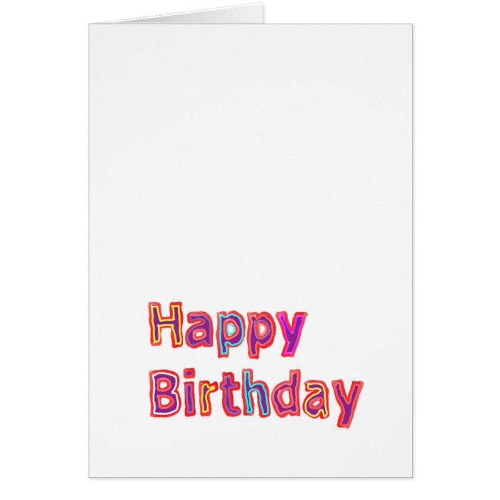 Happy Birthday  beautiful inside Print Text Script Greeting Cards