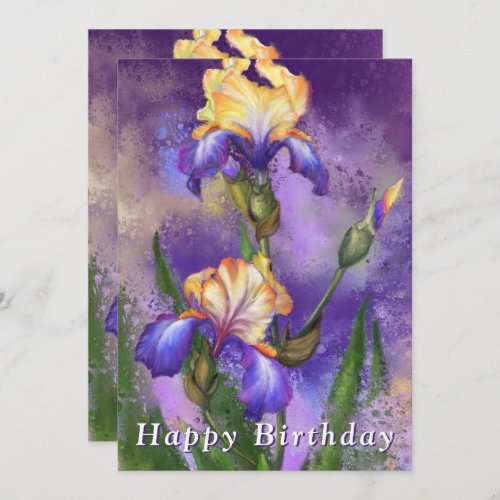 Happy Birthday _ Beautiful Iris Flower