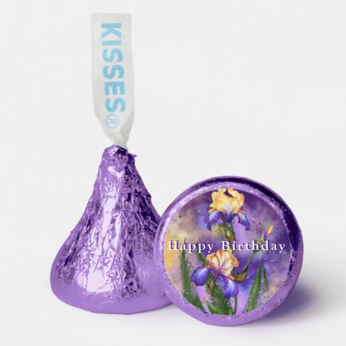 Happy Birthday _ Beautiful Iris Flower _ Painting Hersheys Kisses