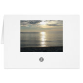 Happy Birthday Beautiful Orange Sunset Beach Card (Back Horizontal)