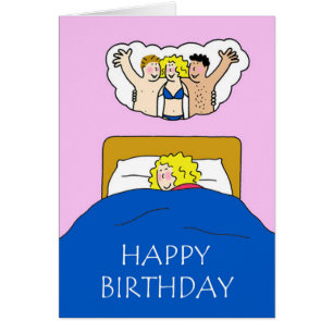 Happy Birthday Bedroom Fantasy Humor for Her Cards