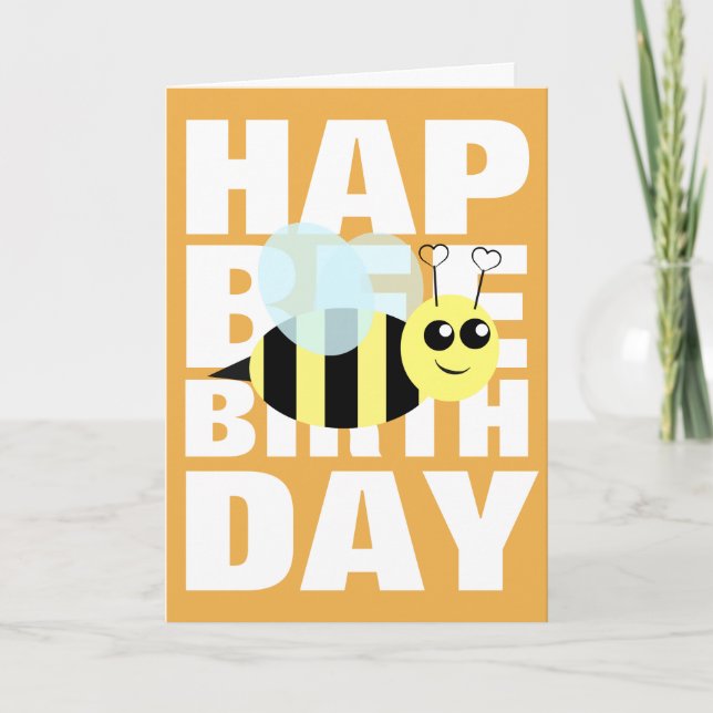 Happy Birthday Bee Card (Front)
