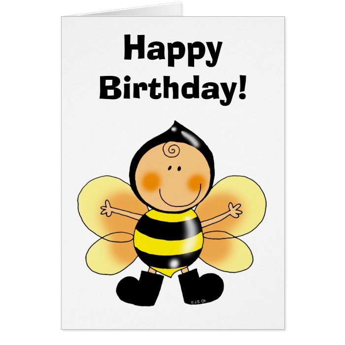 Happy Birthday (bee costume) Card