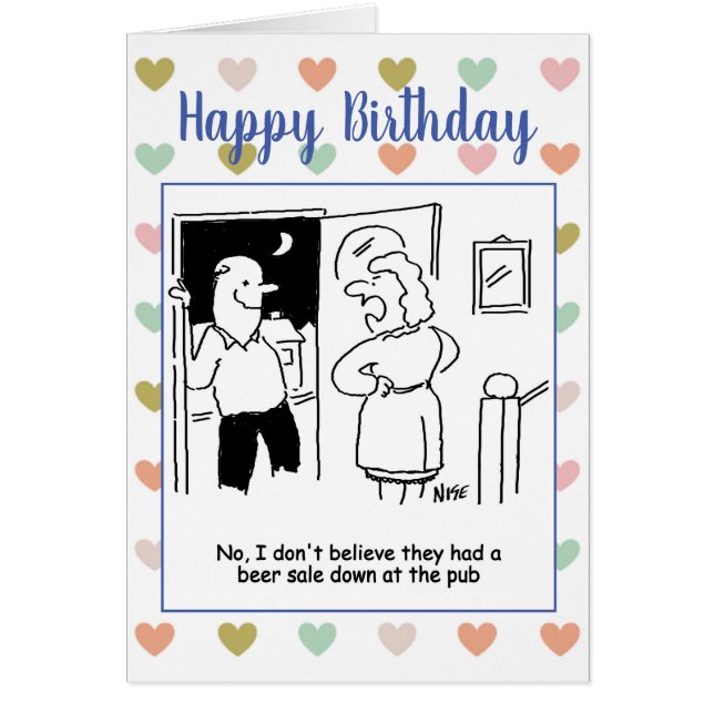 Happy Birthday Beer Sale Drunk Cards (Front)