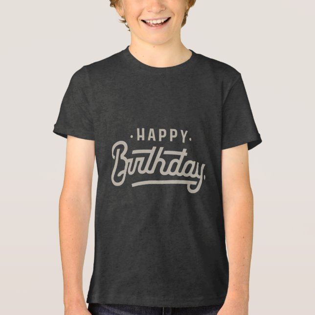 Happy Birthday Bella+Canvas Youth Tri-blend Shirt (Front)