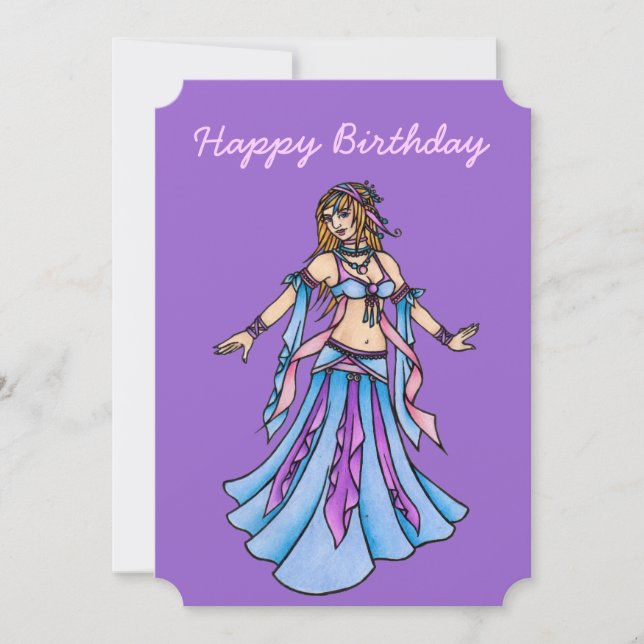 Happy Birthday Belly Dancer Card (Front)