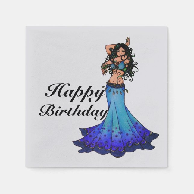 Happy Birthday Belly Dancer Napkins (Front)