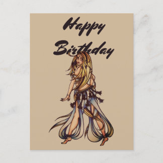 Happy Birthday Belly Dancer  Postcard