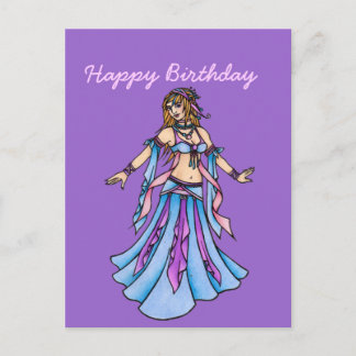 Happy Birthday Belly Dancer Postcard