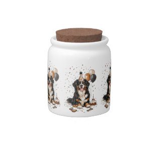 Happy Birthday Bernese Mountain Dog Candy Jar
