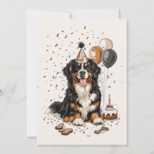 Happy Birthday Bernese Mountain Dog Invitation