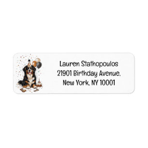 Happy Birthday Bernese Mountain Dog Label