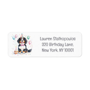 Happy Birthday Bernese Mountain Dog Label