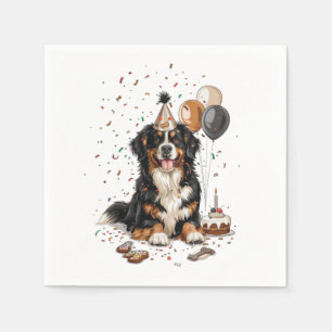 Happy Birthday Bernese Mountain Dog Napkins