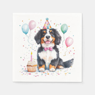 Happy Birthday Bernese Mountain Dog Napkins