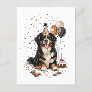 Happy Birthday Bernese Mountain Dog Postcard