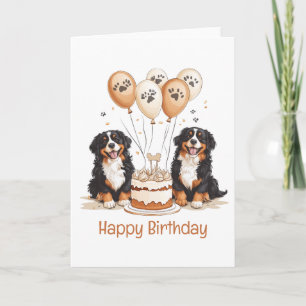 Happy Birthday Bernese Mountain Dogs Card
