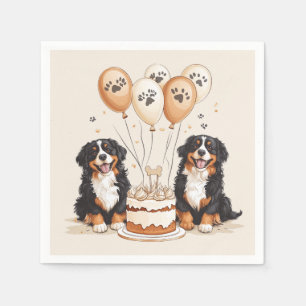 Happy Birthday Bernese Mountain Dogs Napkins
