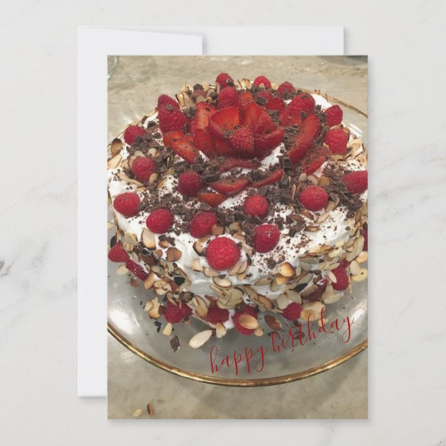 Happy Birthday Berry Cake Card (Front)