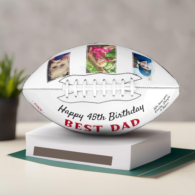 Happy Birthday Best Dad 3 Photo Collage Football (Creator Uploaded)