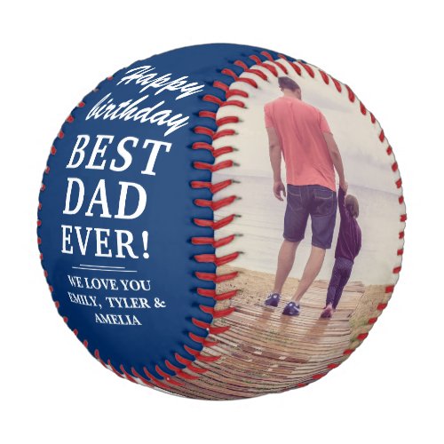 Happy Birthday Best Dad Ever 2 Photo Collage Baseball