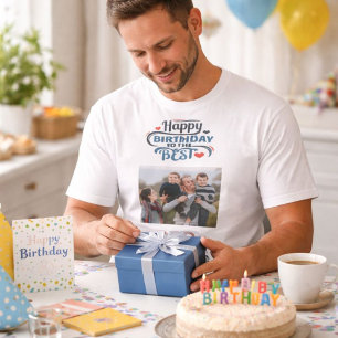 Happy Birthday Best Dad Photo Keepsake T-Shirt