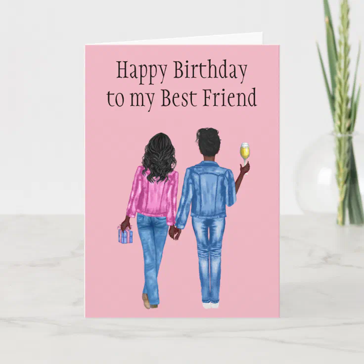 Happy Birthday Friend African American Happy Birthday Best Friend African American Holiday Card | Zazzle