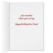 Happy Birthday Best Friend Real Age Humor Fun Dog (Inside (Right))